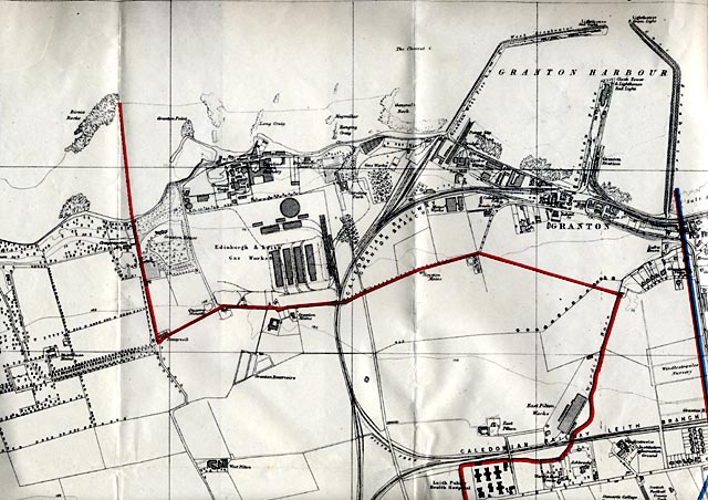 Map of Edinburgh, 1915  -   Edinburgh Waterfront section  -  Enlarged