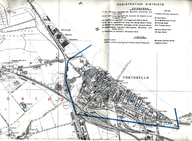 Map of Edinburgh and Leith. 1915  -  Portobello Section