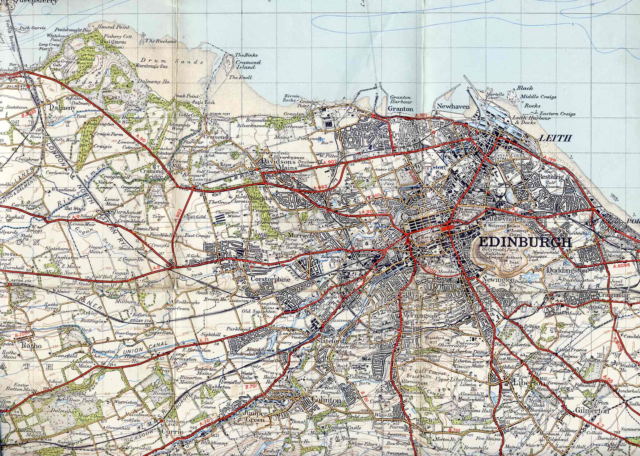 Map by John Bartholomew & Son Ltd.  -  The whole city of Edinburgh, 1925