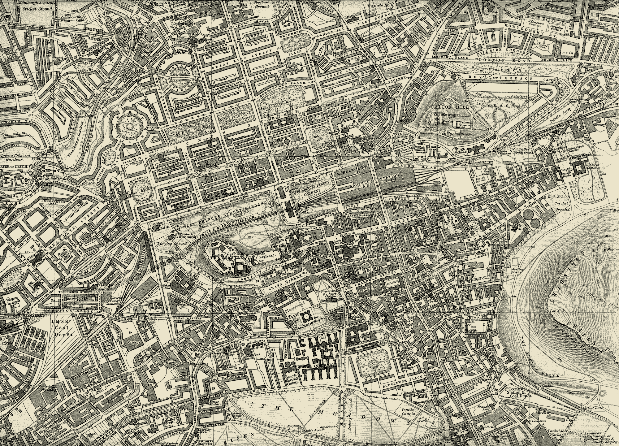 Edinburgh and Leith map, 1925  -  Central Edinburgh section  -  Enlarged