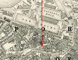 Map showing the location of  North Leith Cemetery at Coburg Street, Leith
