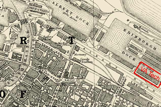 1925 mag  -  South East corner of Leith Docks