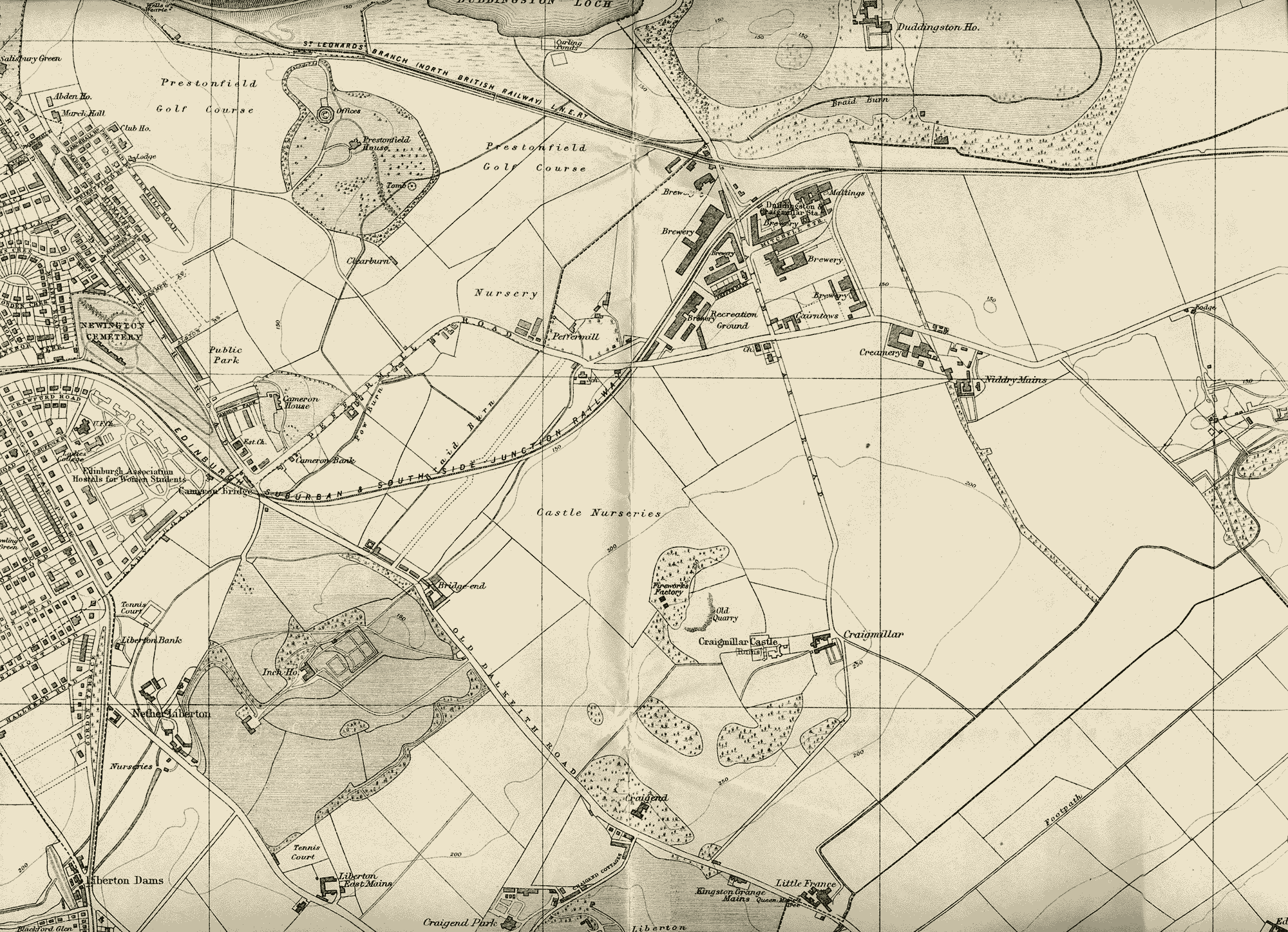 Edinburgh and Leith map, 1925  -  South-east Edinburgh section