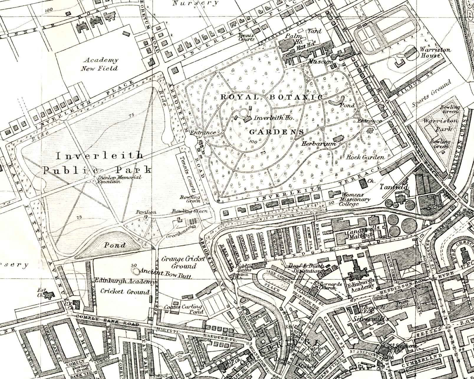 Edinburgh and Leith map, 1925  -  Inverleith section  -  Enlarged