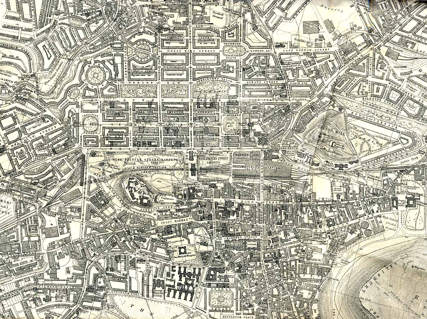 Map of Edinburgh  -  Extract from a map by Bartholomew  -  1925  -  enlarged