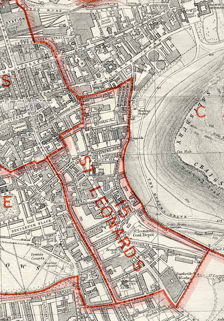 Edinburgh and Leith map, 1940  - Dumbiedykes and St Leonards