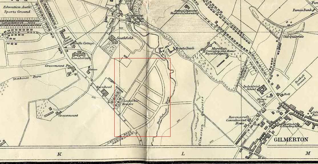 Edinburgh and Leith map, 1940  -  Gilmerton section