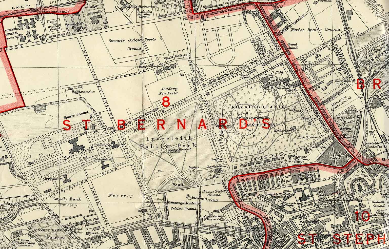 Edinburgh and Leith map, 1940  -  Inverleith section