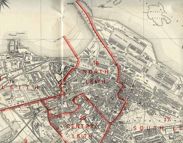Edinburgh and Leith map, 1940  -  Leith section
