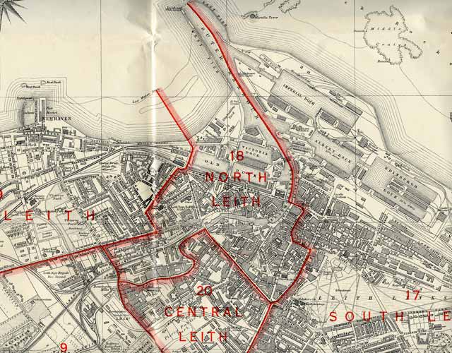 Edinburgh and Leith map, 1940  -  Leith section