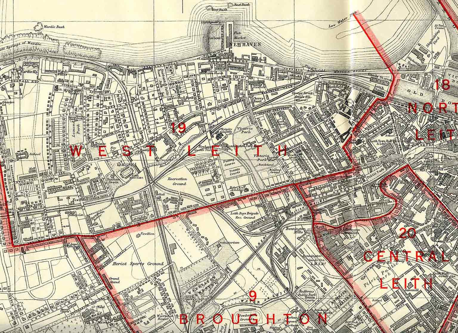 Edinburgh and Leith map, 1940  -  North Edinburgh section