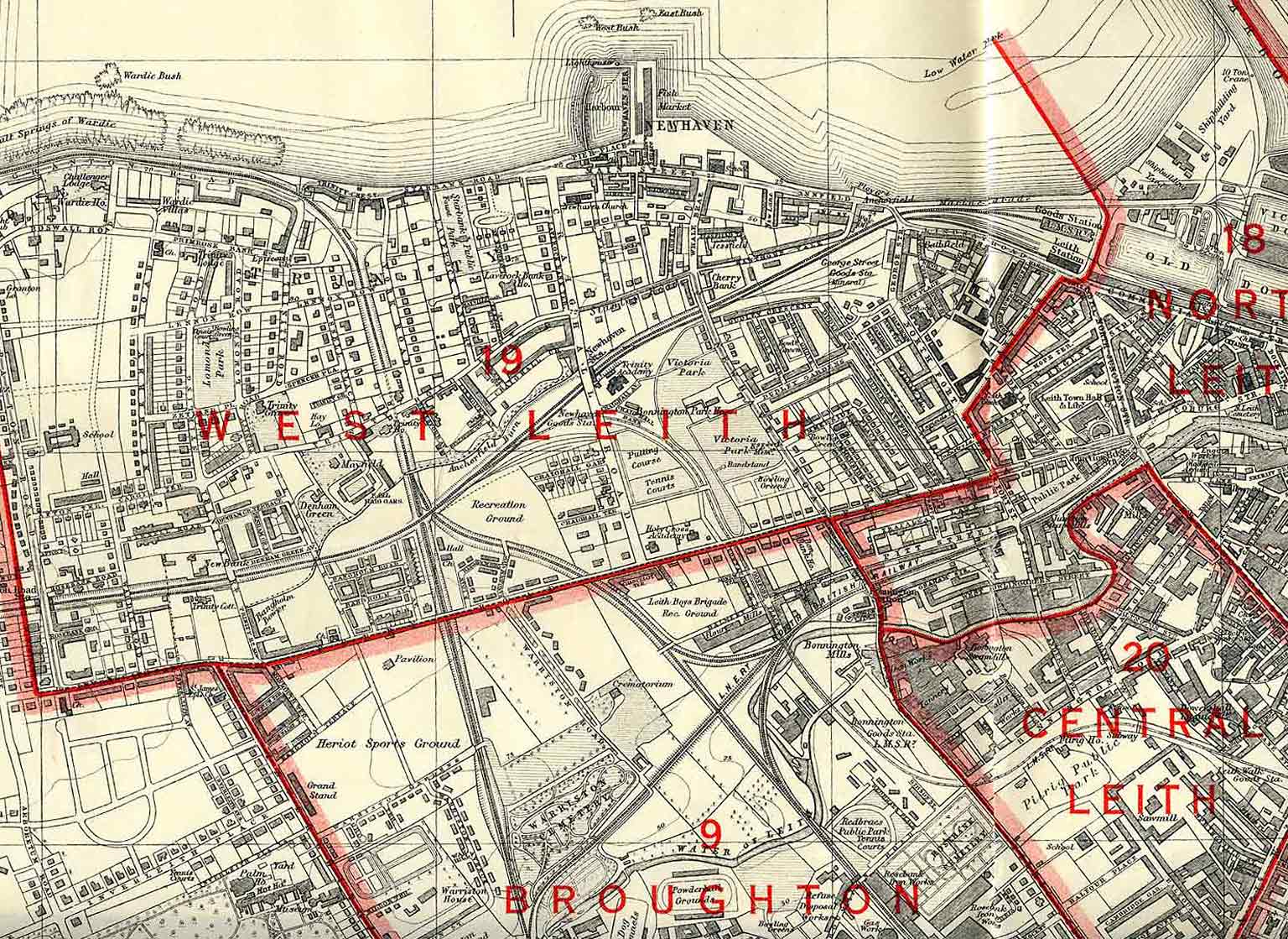 Edinburgh and Leith map, 1940  -  North Edinburgh section