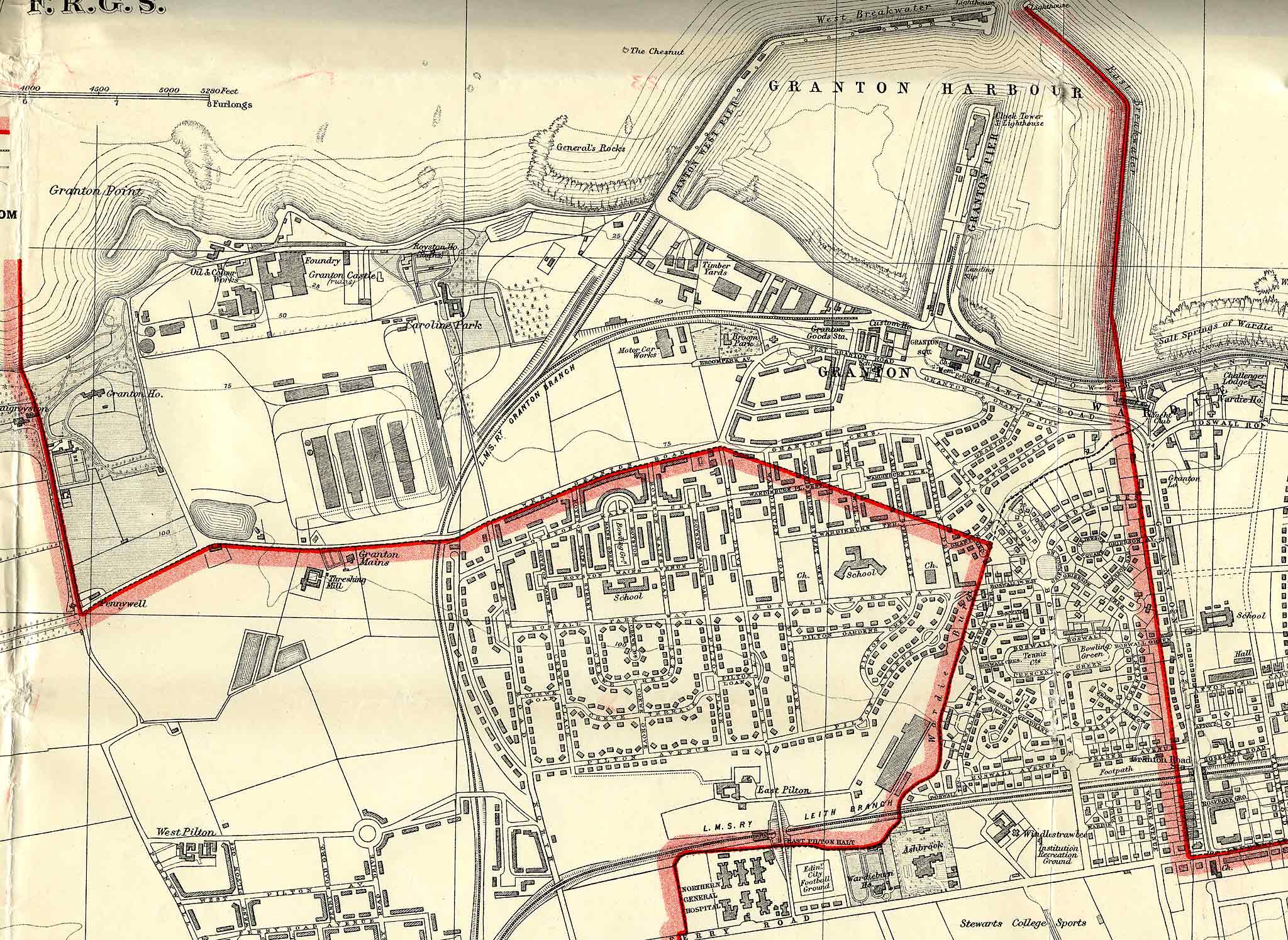 Edinburgh and Leith map, 1940  -  North-west Edinburgh section