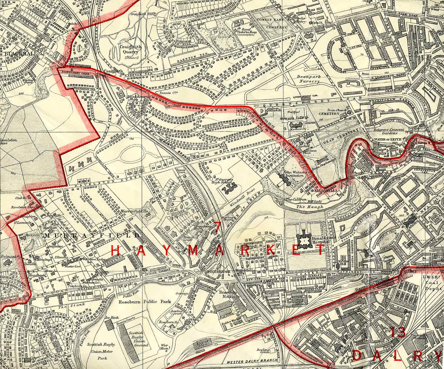 Edinburgh and Leith map, 1925  -  West Edinburgh section