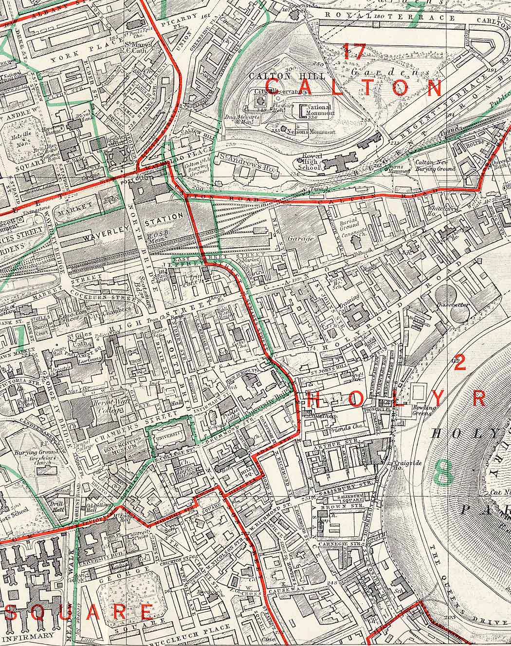Edinburgh and Leith map, 1955  -  Central Edinburgh (East)