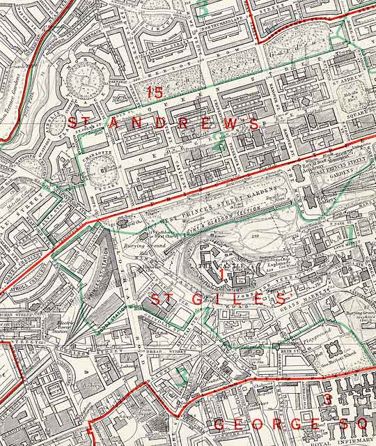 Edinburgh and Leith map, 1955  -  Central Edinburgh (West)