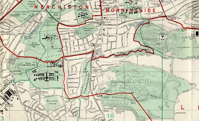 Edinburgh and Leith map, 1955  -  Craiglockhart and Braid Hills