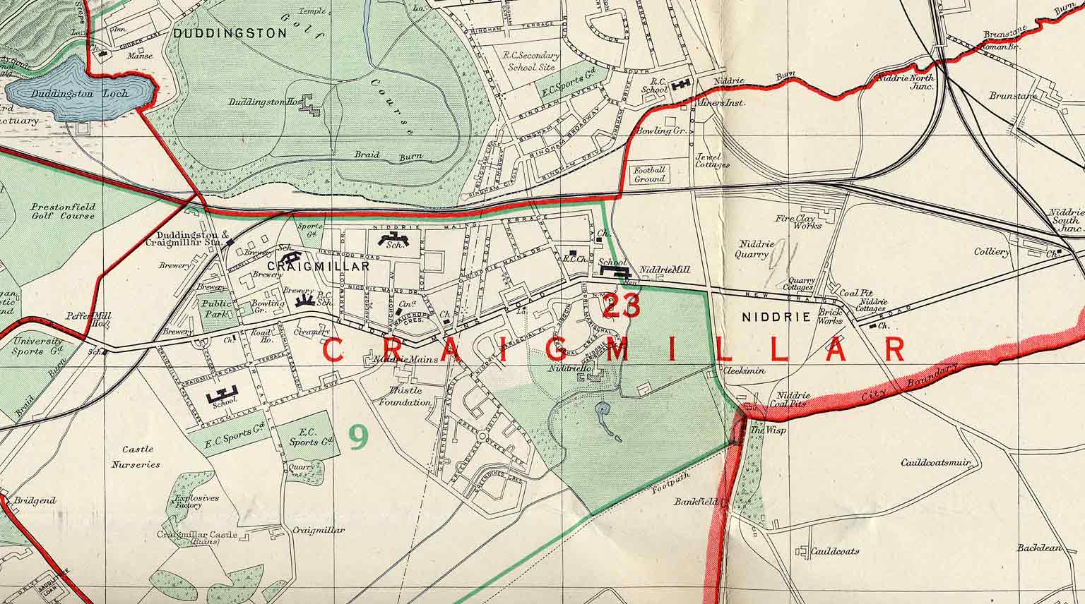 Edinburgh and Leith map, 1955  -  Craigmillar and Niddrie