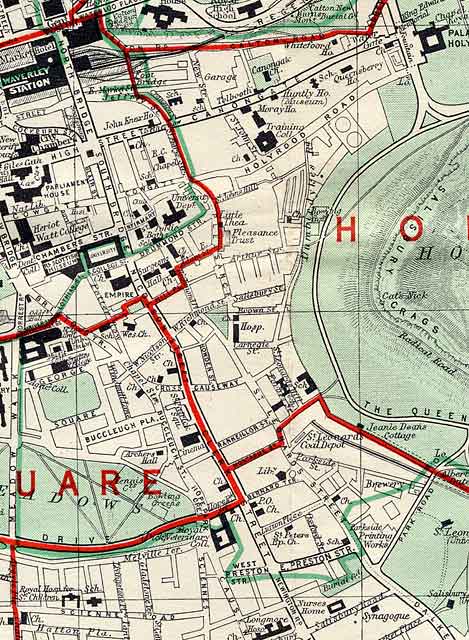 Edinburgh and Leith map, 1940  -  North-west Edinburgh section