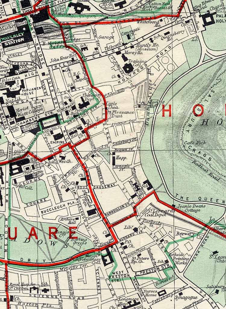 Edinburgh and Leith map, 1955  -  Dumbiedykes and St Leonard's