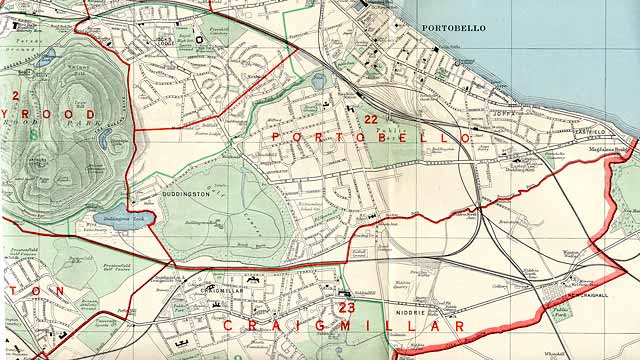 Edinburgh and Leith map, 1955  -  East Edinburgh