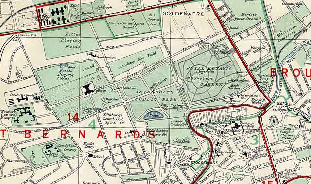 Edinburgh and Leith map, 1955  -  Inverleith