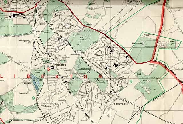 Edinburgh and Leith map, 1955  -  Liberton
