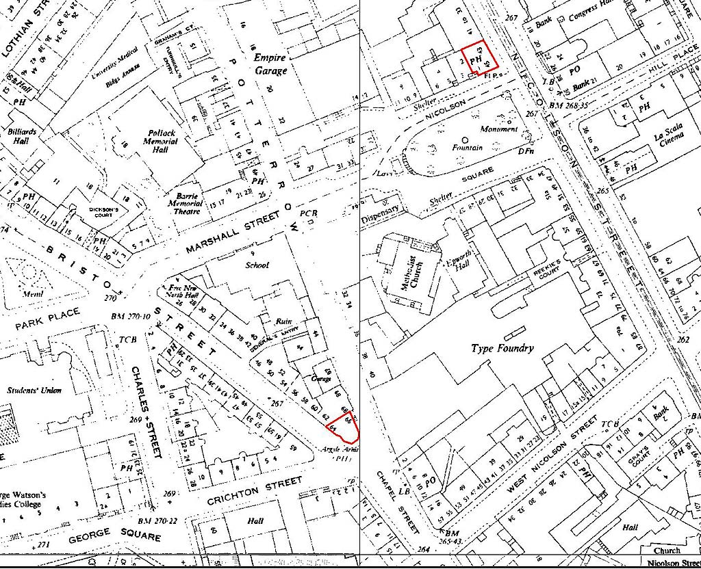 OLD ORDNANCE SURVEY MAP EDINBURGH CASTLE 1877 SPITTAL STREET BRISTO PLACE 