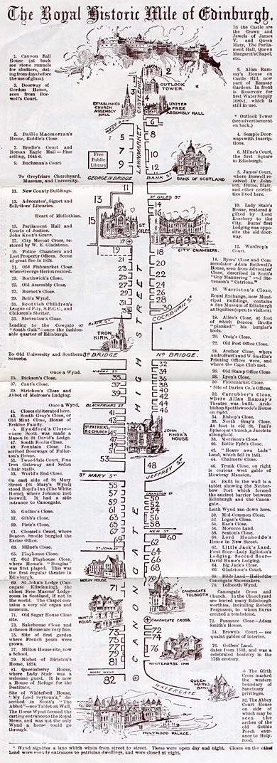 William J Hay  -  Small leaflet  -  Royal Mile Map