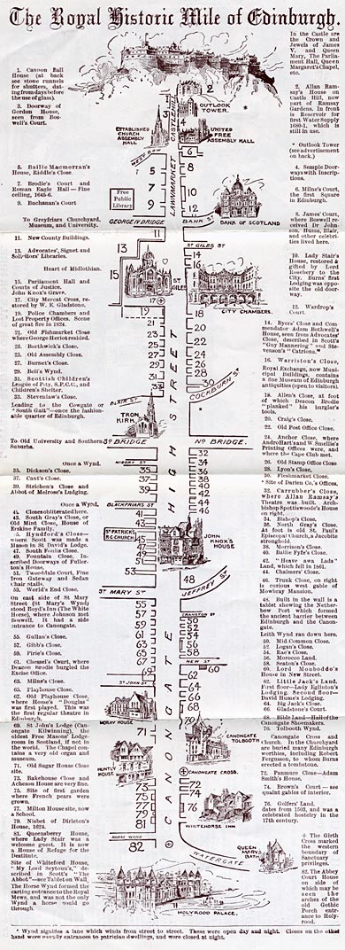 William J Hay  -  Small leaflet  -  Royal Mile Map