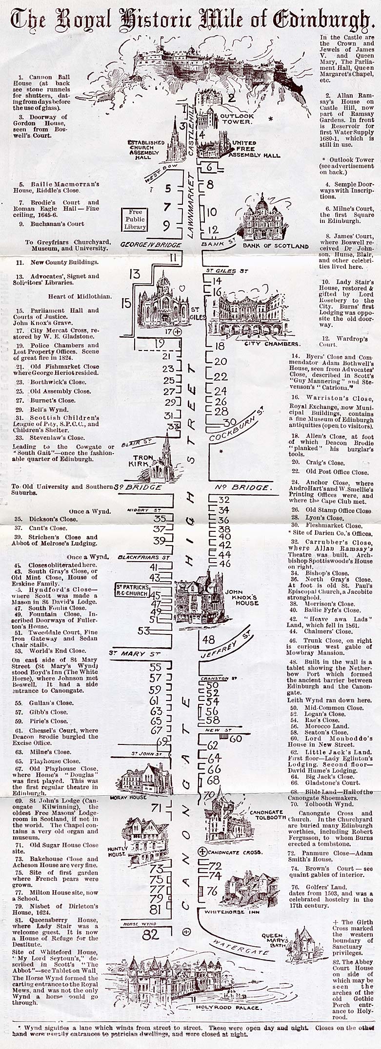William J Hay  -  Small leaflet  -  Royal Mile Map, large