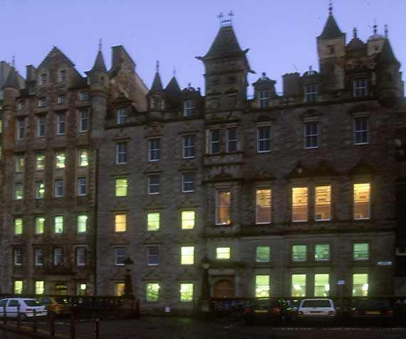 The Halls of the Free Church of Scotland  -  as seen from half way up The Mound
