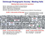 Edinburgh New Town  -  Map showing the Halls in which Edinburgh Photographic Society has held its Meetings