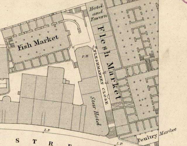 1876-77 Map  -  Edinburgh Old Town, Fleshmarket Close