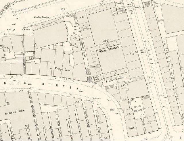1876-77 Map  -  Edinburgh Old Town, Fleshmarket Close