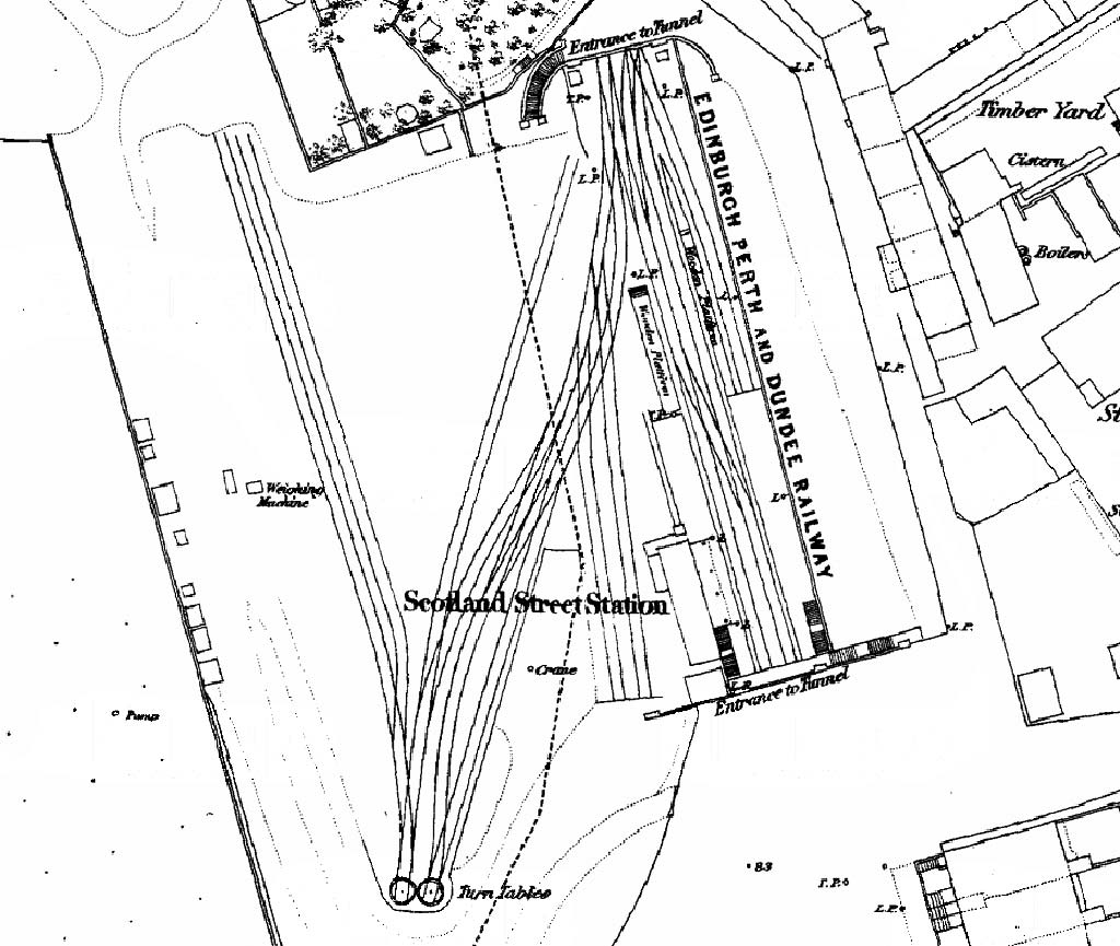 1853 Map showing the location of Scotland Street Staton
