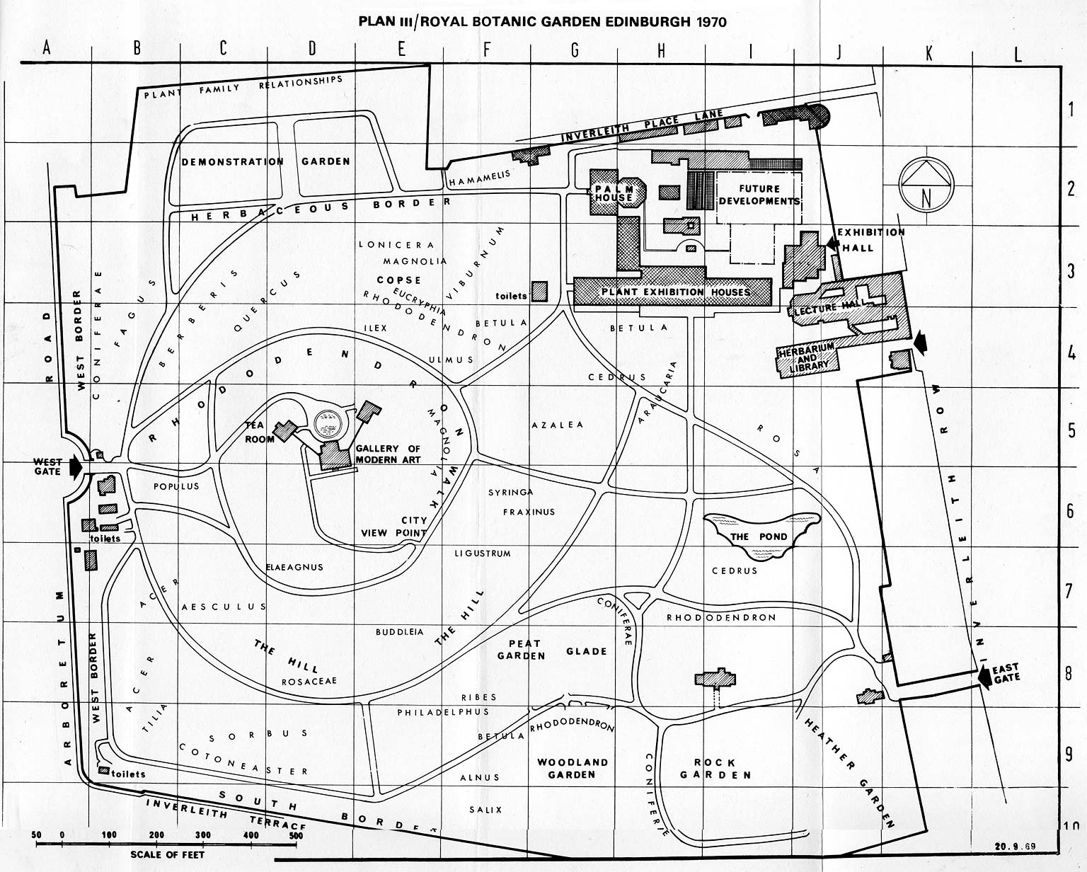 Royal Botanic Garden, Inverleith  -  1970 Map