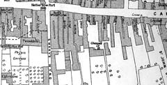 Royal Mile Closes in mid-C18 - Extract from map including Nether Bow Port