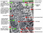 Zoom-in to aerial view of North-east Trinity  -  1947