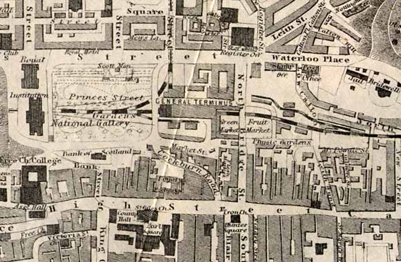Map of Edinburgh Waverley  -  1860