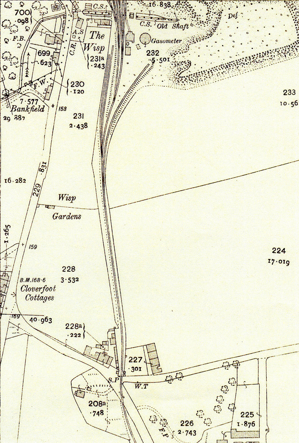 The Wisp  -  25 inch Ordnance Survey Map, 1914