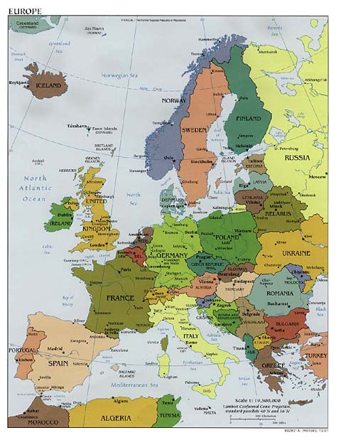 political map of europe. Political Map 2001