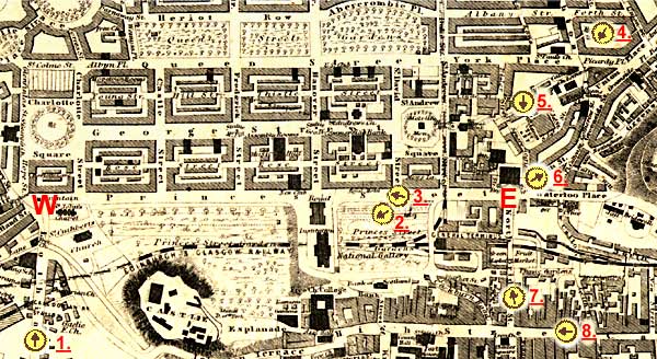 Map of Central Edinburgh  -  with links to photos taken in the 1950s