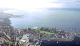 Edinburgh Forthside  -  Leith Western Harbour in the foreground.  The Firth of Forth in the background.