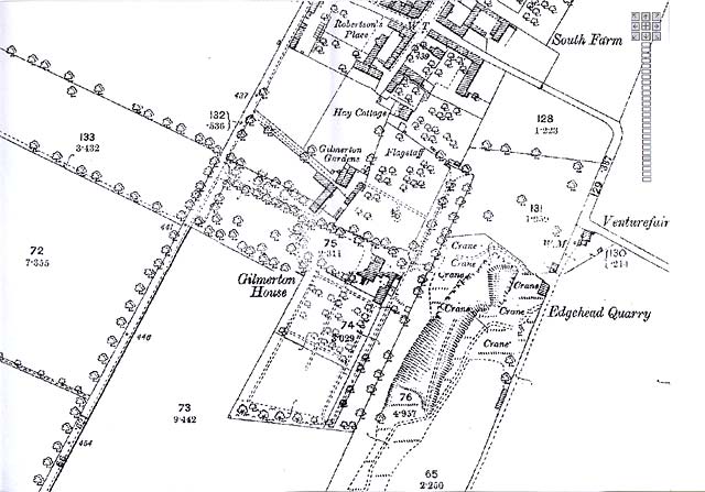 Map of the area around Gilmerton House  -  Ordnance Survey County Series Map, 1843-1893