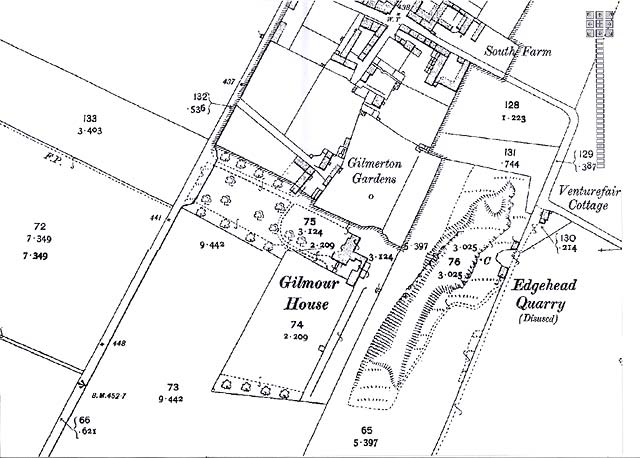 Map of the area around Gilmerton House  -  Ordnance Survey County Series Map, 1843-1893