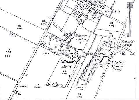 Map of the area around Gilmerton House - Ordnance Survey County Series Map, 1891-1912