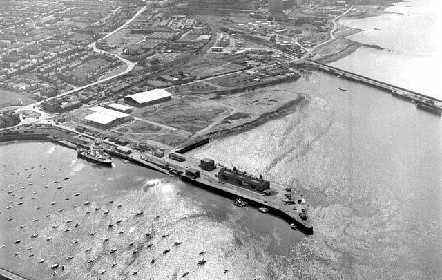 An aerial view of United Wire Works, off West Granton Road, SW of Granton Harbour