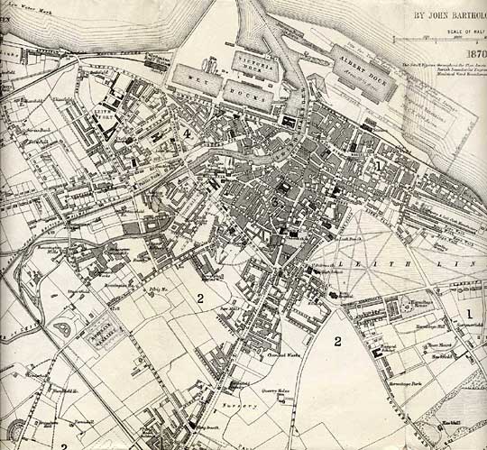 Map of Edinburgh and Leith. 1870  -  Central Edinburgh Section
