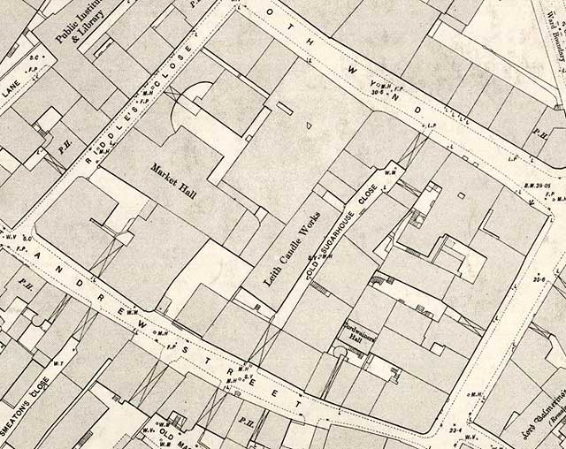 1894 Map showing Sugarhouse Close, Leith